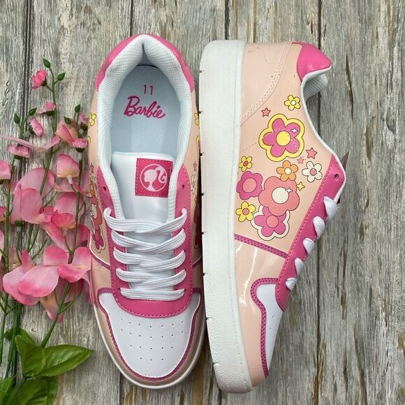 Women's Barbie by Mattel Pink Casual Active Sporty Court Sneaker Shoes Size 11 - Picture 1 of 14